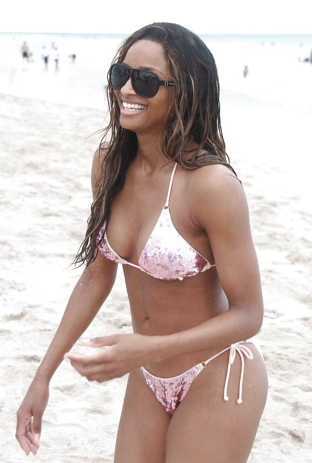 25P Ciara - nice booty shots in a bikini at Miami Beach