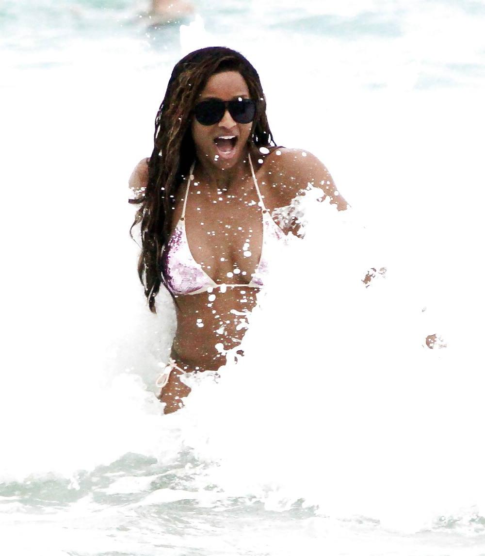 25P Ciara - nice booty shots in a bikini at Miami Beach