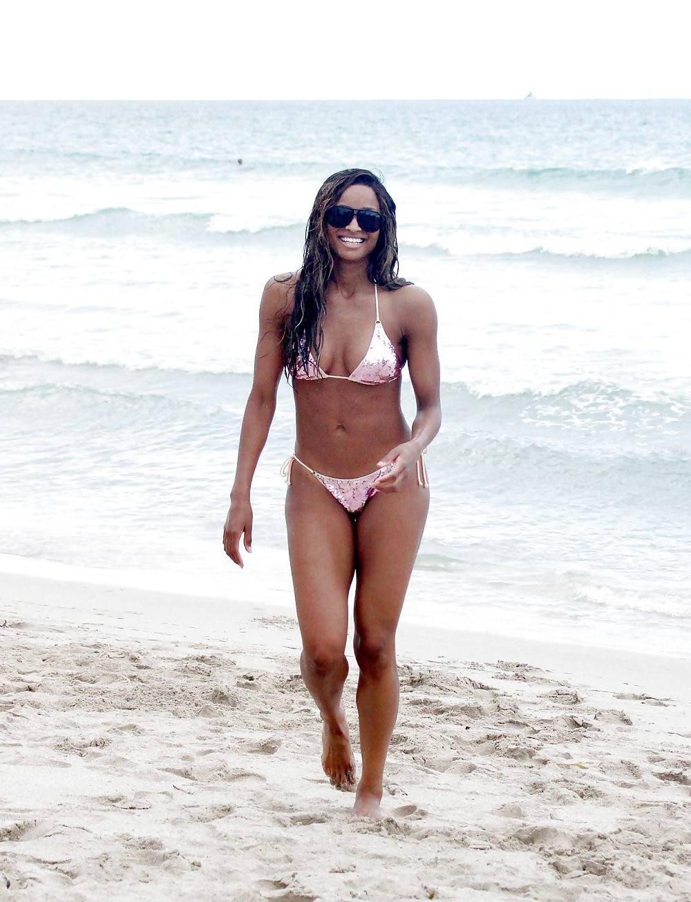 25P Ciara - nice booty shots in a bikini at Miami Beach
