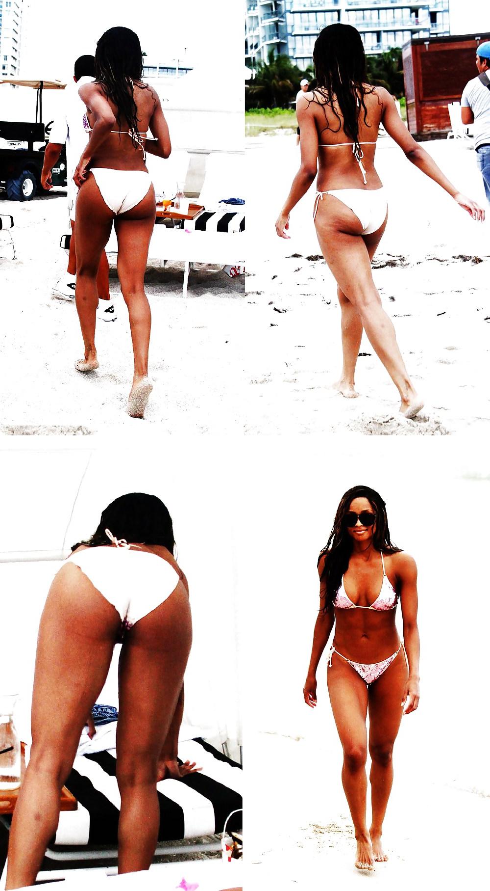 25P Ciara - nice booty shots in a bikini at Miami Beach