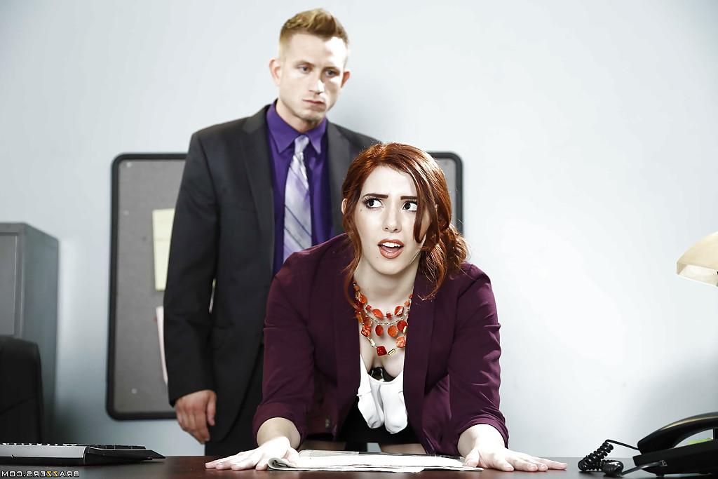 16P Hardcore office sex with a marvelous cowgirl Ember Stone and her boss
