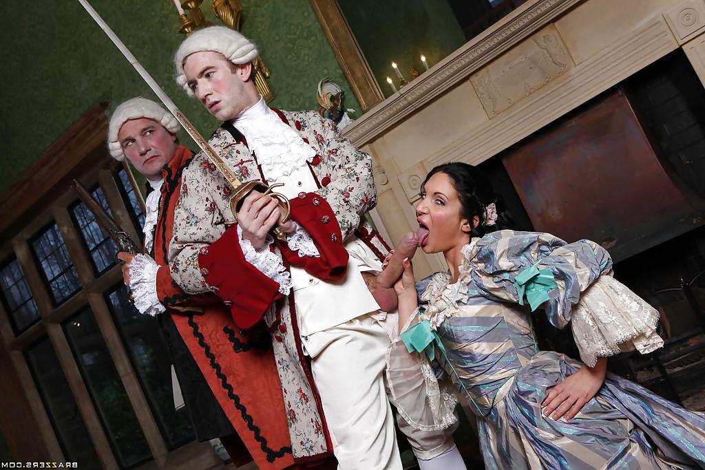 16P Hot lady with awesome breasts Emily B seduces musketeer with big tits