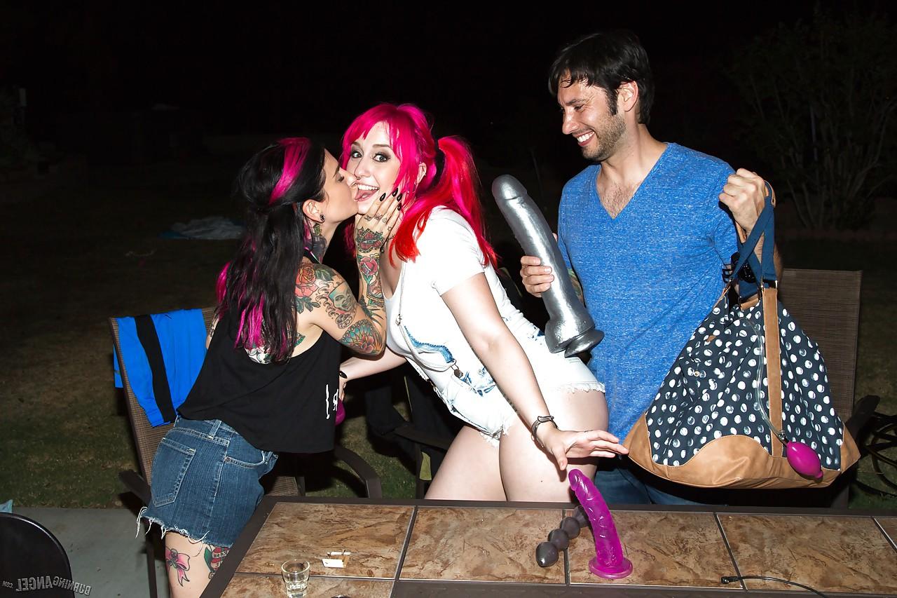 15P Flaming hot redhead Joanna Angel in socks sucking cock & getting anal fisting