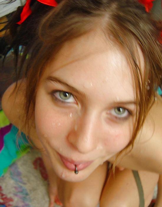 11P Facials on naughty emo teens