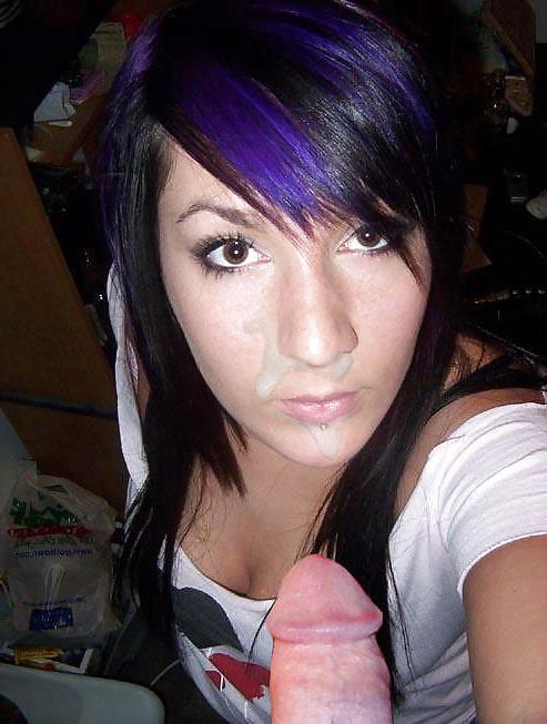 11P Facials on naughty emo teens