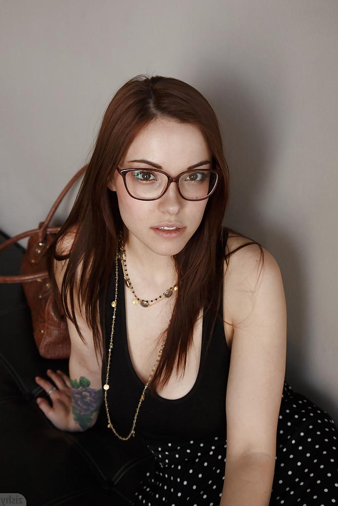 12P Beautiful brunette in glasses Elizabeth Marxs showcasing her big booty
