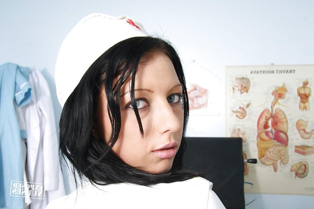 16P Masturbating session featuring horny uniformed babe Gabina
