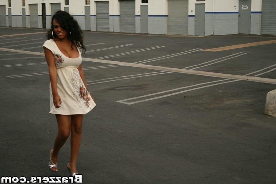 16P Ebony MILF with a big booty Lacey DuValle has hardcore sex in public