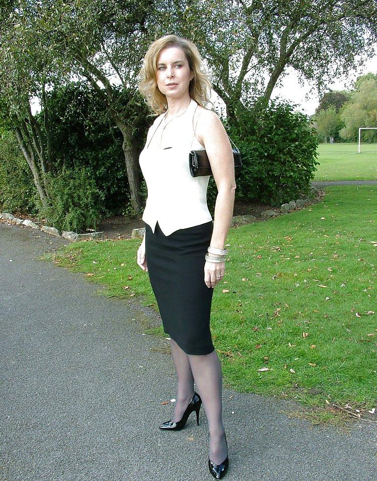 10P Black high heels and black stockings are always a treat