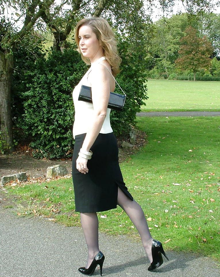 10P Black high heels and black stockings are always a treat