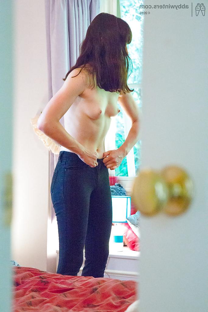 16P Leggy brunette first timer Alexandra getting dressed on hidden spy camera