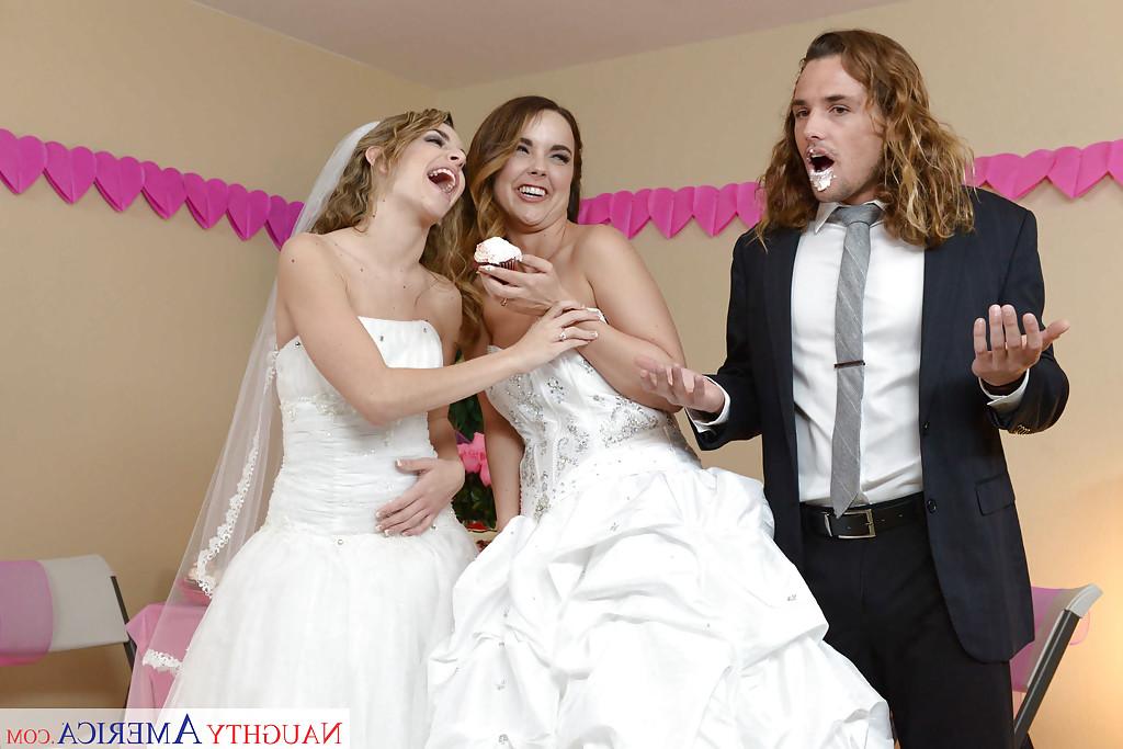 16P Teen wedding with pornstars Dillion Harper and Kimmy Granger lead to 3some