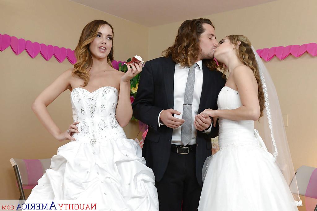 16P Teen wedding with pornstars Dillion Harper and Kimmy Granger lead to 3some