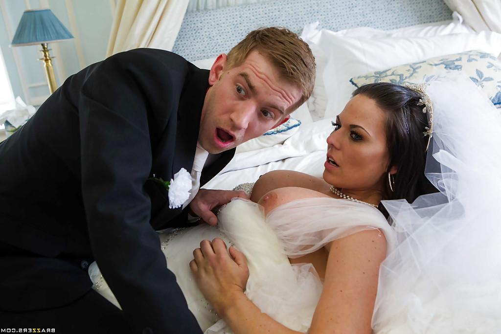 13P European MILF Simony Diamond giving big cock oral sex in wedding dress