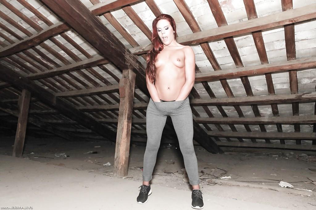 12P Redheaded Latina babe Gala Brown loosing big booty from yoga pants