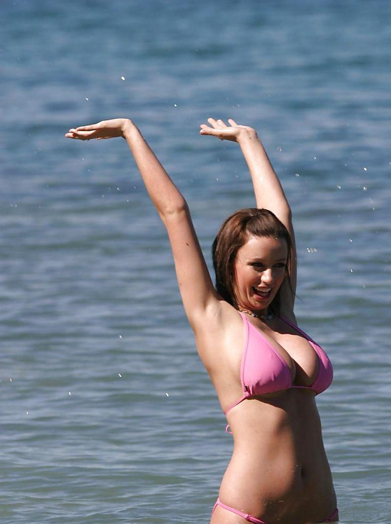 25P Lucy Pinder and Sophie Howard naked on a beach 