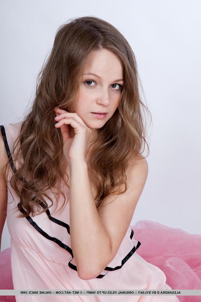 18P Hot teen Alexandra takes off her pink lingerie and shows her wet pussy