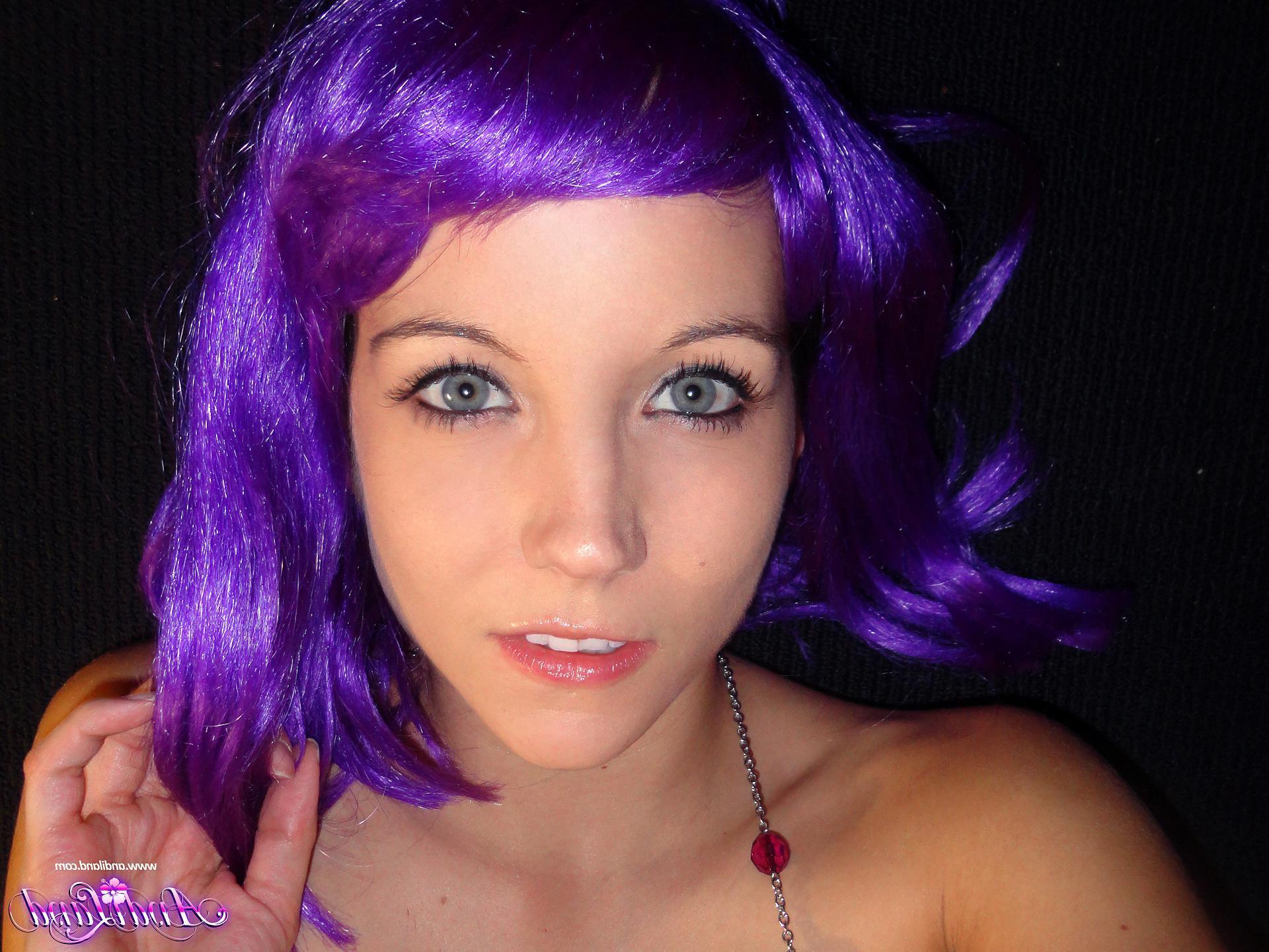 15P Teen hottie Andi Land gets all purple haze for you