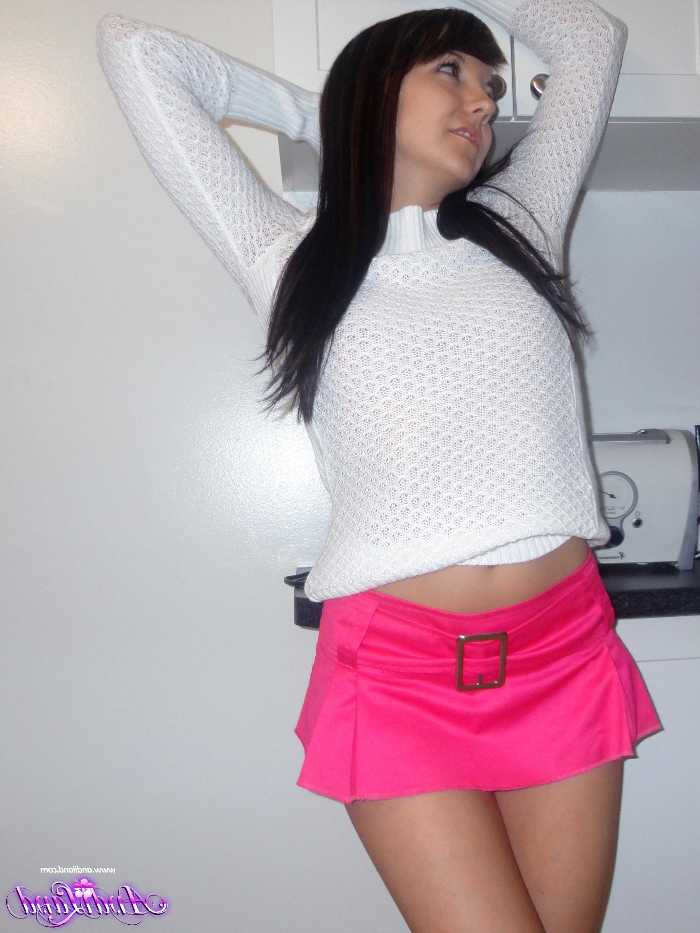 15P Hot teen Andi Land gives you some upskirt fun