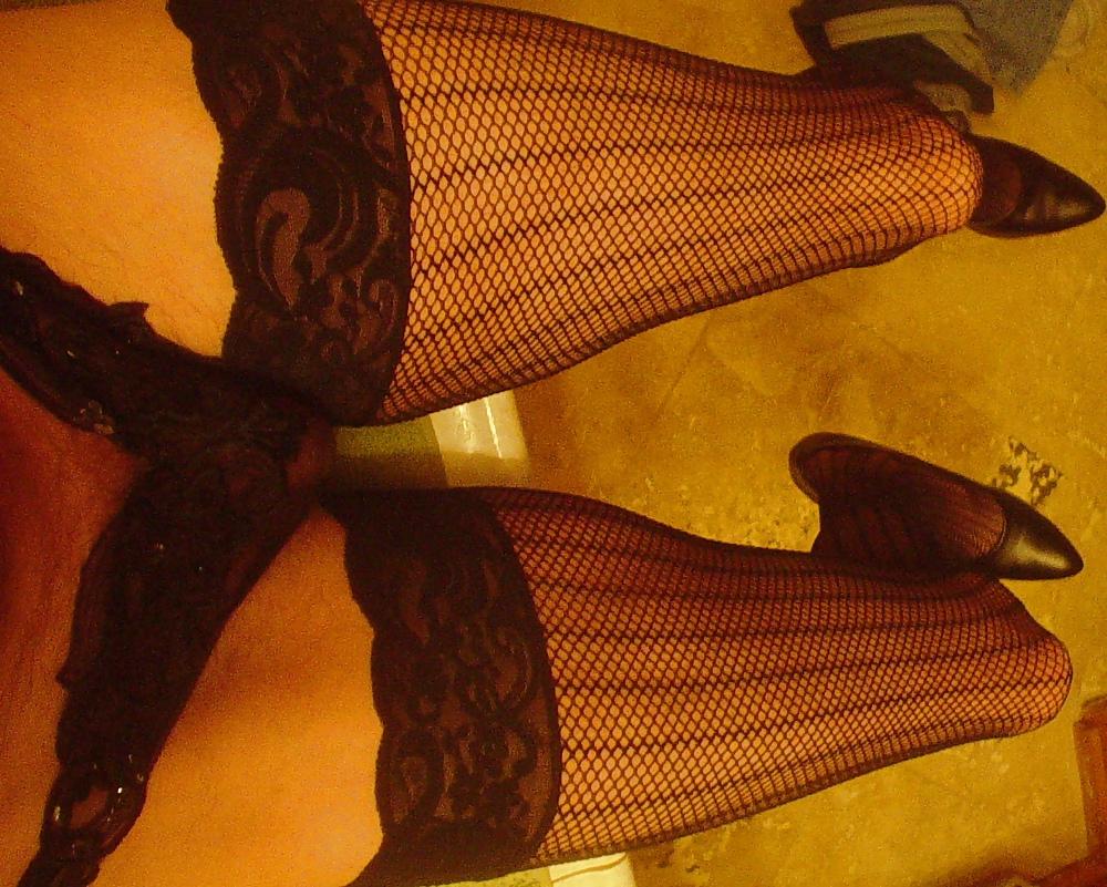 5P Crossdresser black fishnets