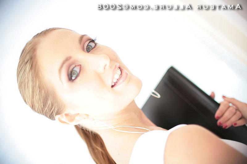 16P Stunning blonde blows, rides cock and swallows cum