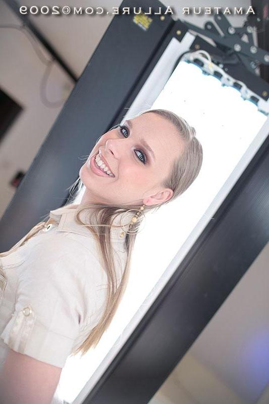 16P Tall blonde model spreads pussy blows cock for cum