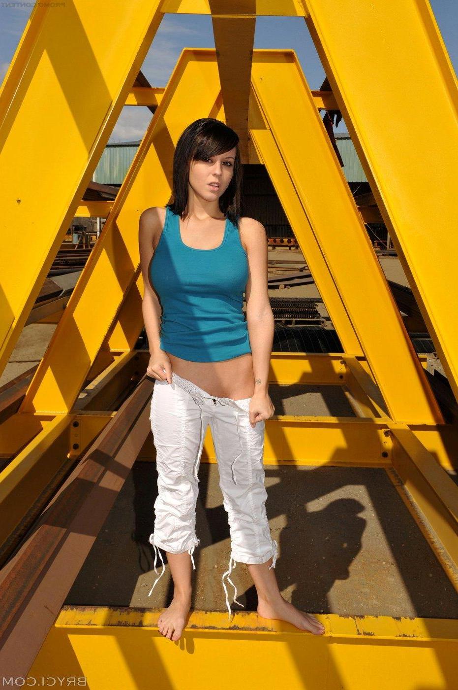 15P Pictures of Bryci stripping on a construction site