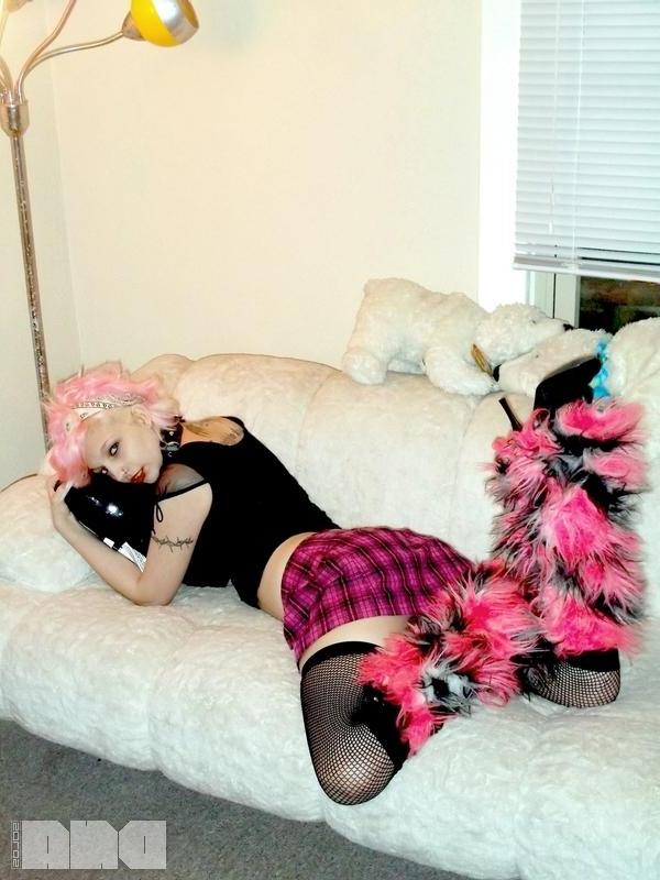 15P Alt teen Candy Ann strips in her lingerie