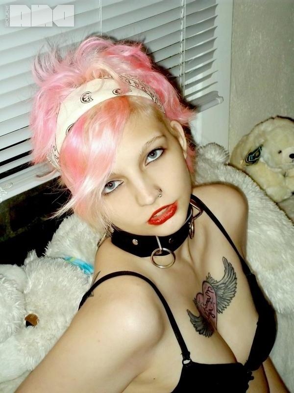 15P Alt teen Candy Ann strips in her lingerie