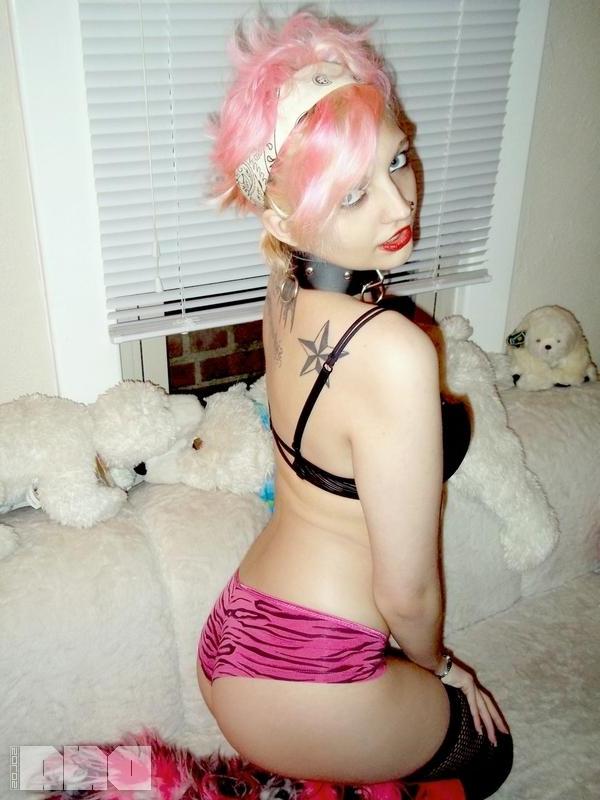 15P Alt teen Candy Ann strips in her lingerie