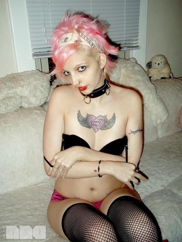 15P Alt teen Candy Ann strips in her lingerie