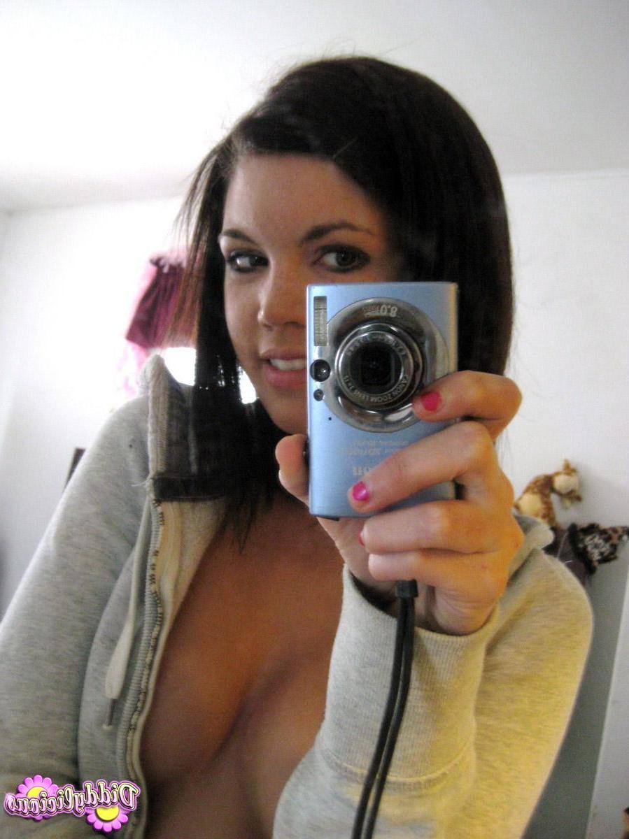 12P Super cute teen takes selfshot pictures of herself in the mirror