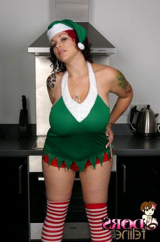 16P Pictures of Dors Feline dressed as Santa's Helper for xmas