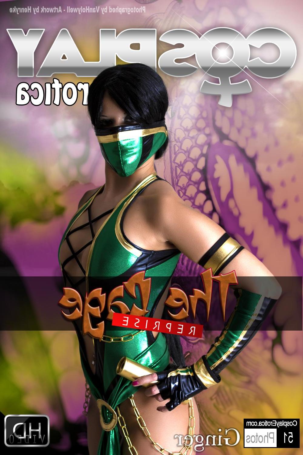 12P Ginger dresses up as a sexy Jade from Mortal Kombat