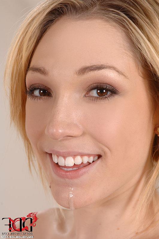 13P Blonde hottie Lily LaBeau taking cumshot after ball licking blowjob