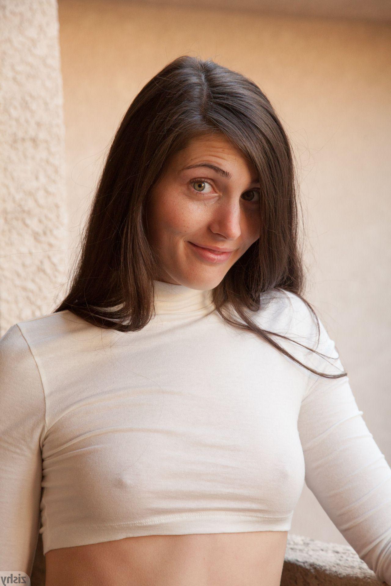 12P Brunette teen Irene Quinn shows you what's up her skirt