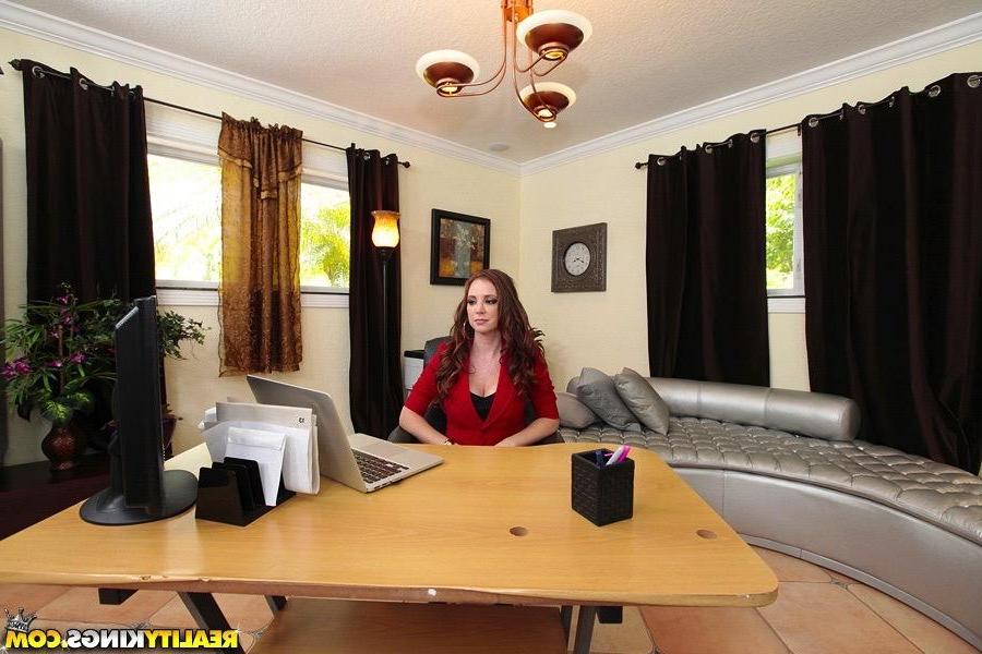20P Busty redhead Jessica Rayne puts her employee to full use