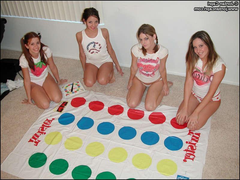 15P Teen babes playing naked twister