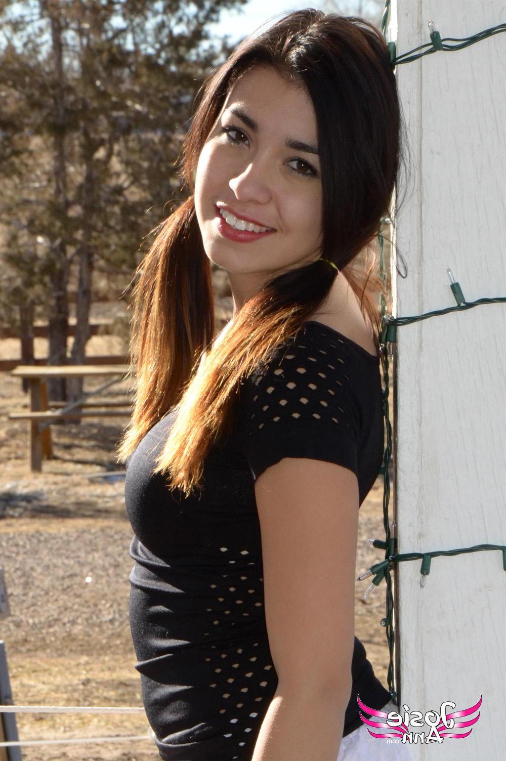 16P Sweet farm girl Josie Ann showing you her pink panties