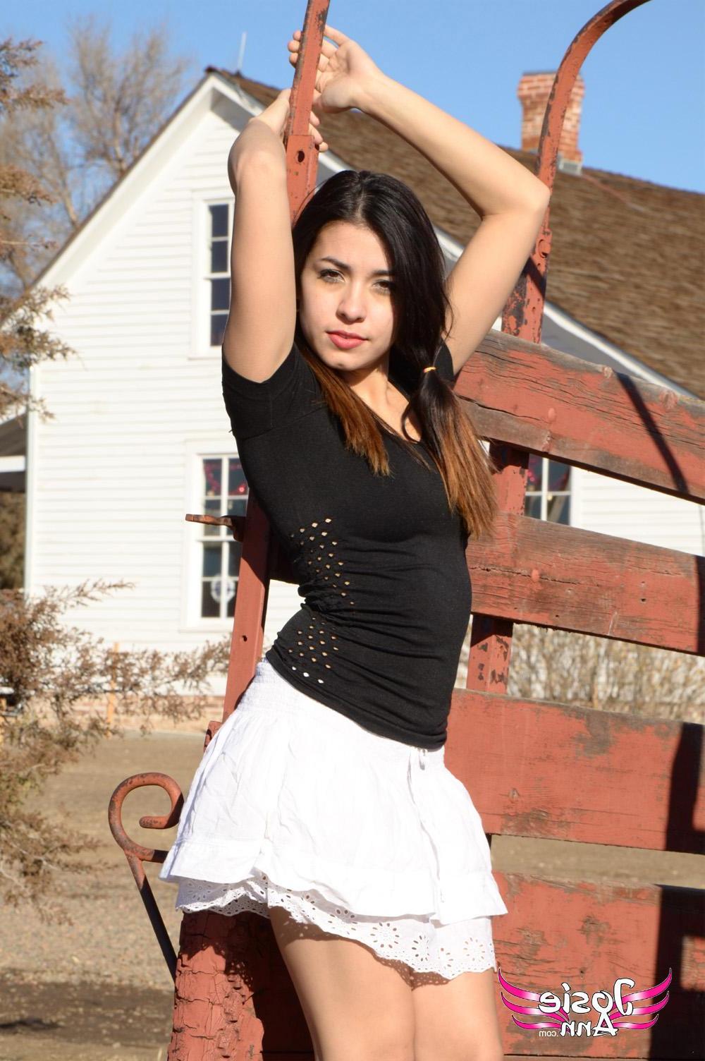 16P Sweet farm girl Josie Ann showing you her pink panties