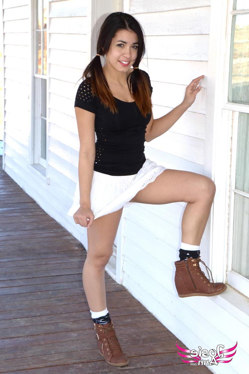16P Sweet farm girl Josie Ann showing you her pink panties
