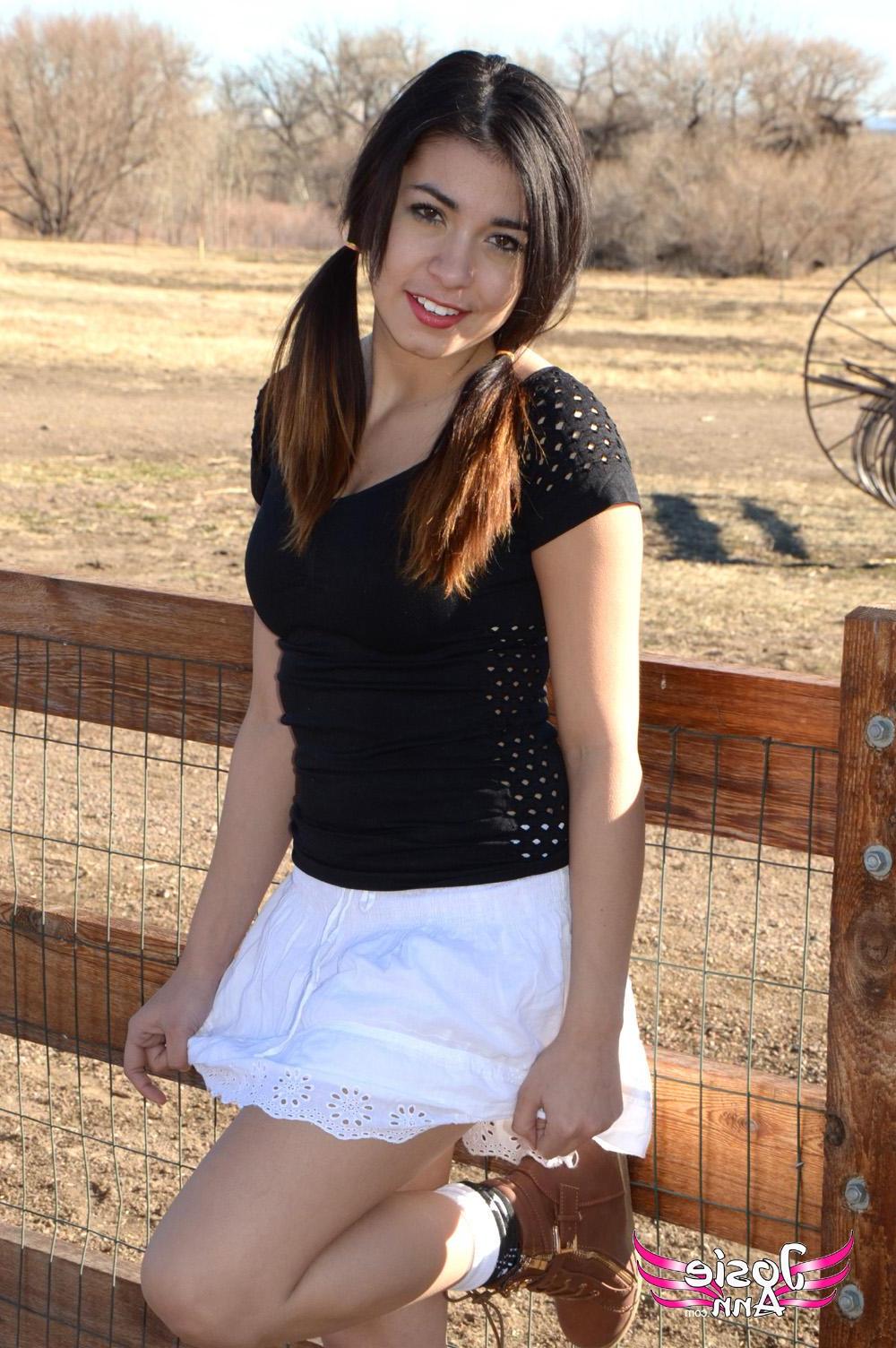 16P Sweet farm girl Josie Ann showing you her pink panties