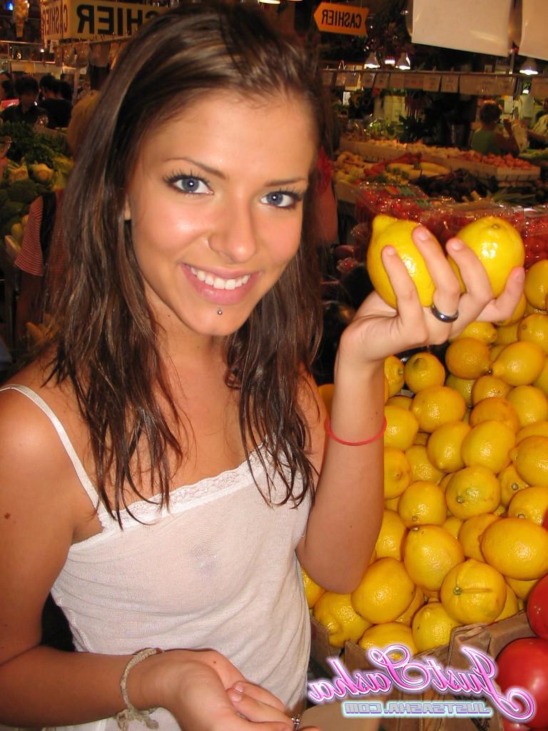 20P Pictures of teen Just Sasha showing off her nipples through her shirt