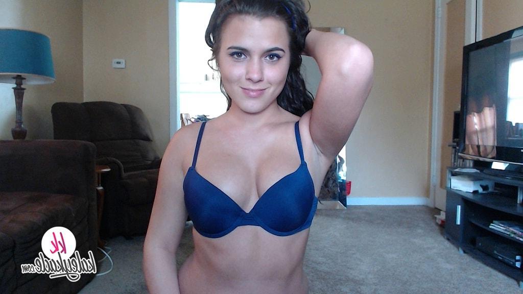 15P Hot teen Kaley Kade plays with her boobs and a dildo