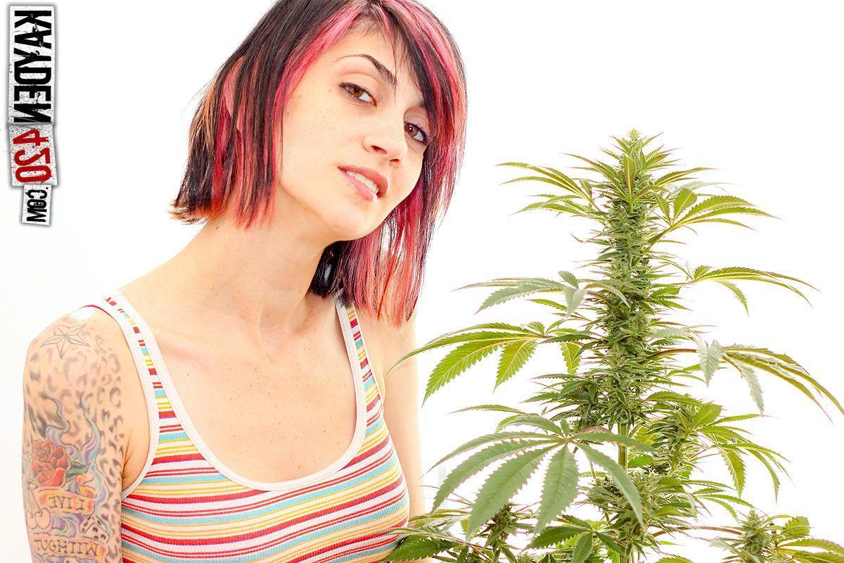 16P Pictures of Kayden 420 tending to her plants