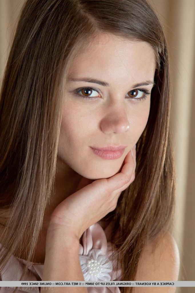 18P Beautiful girl Caprice removes her pink dress to show you her amazing pussy