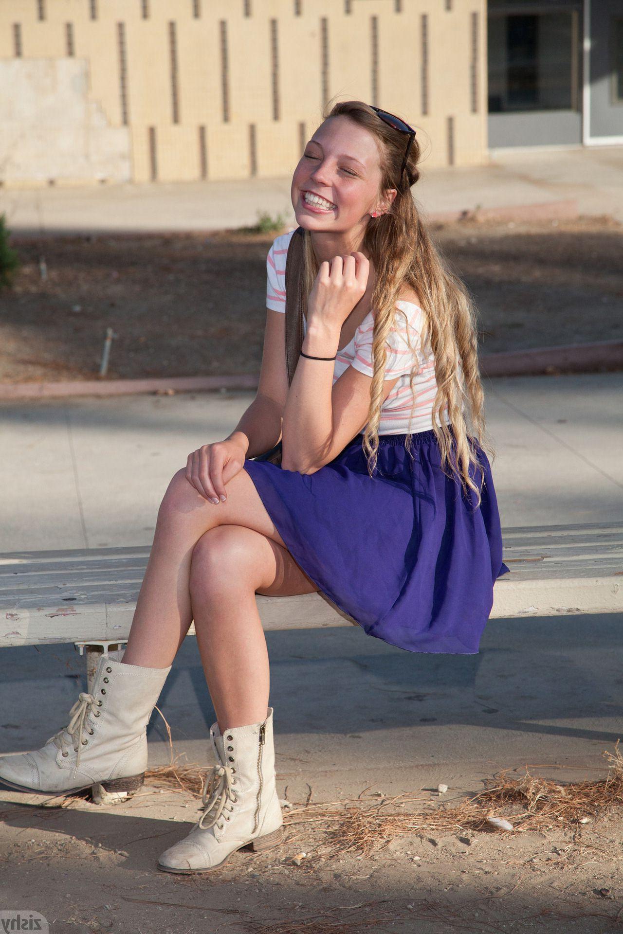 12P Hot coed Marley Kunis shows you what's up her skirt