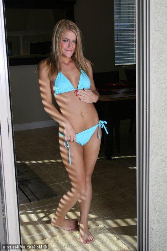 20P Pictures of teen star McKenzie Miles stripping out of her bikini