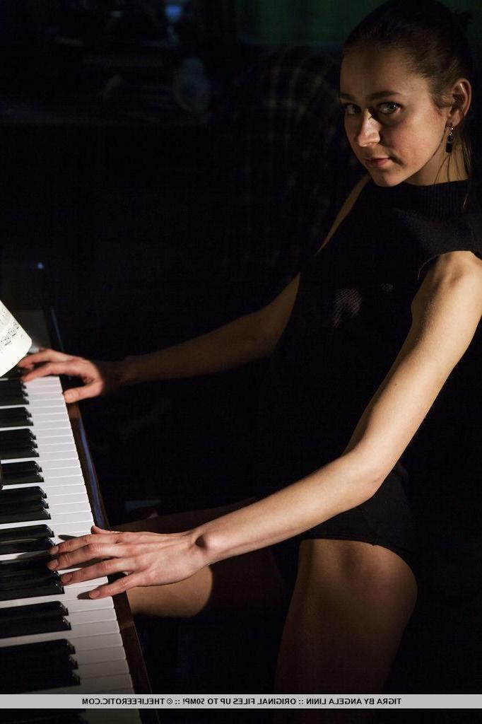 16P Petite teen Natasha Shy is ready for her piano lesson