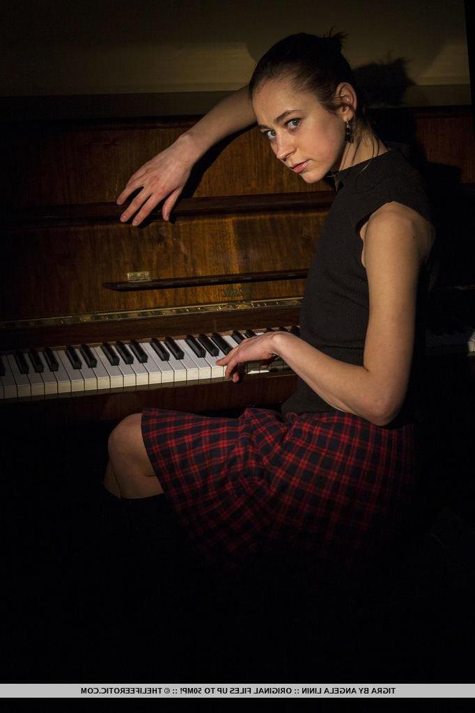16P Petite teen Natasha Shy is ready for her piano lesson